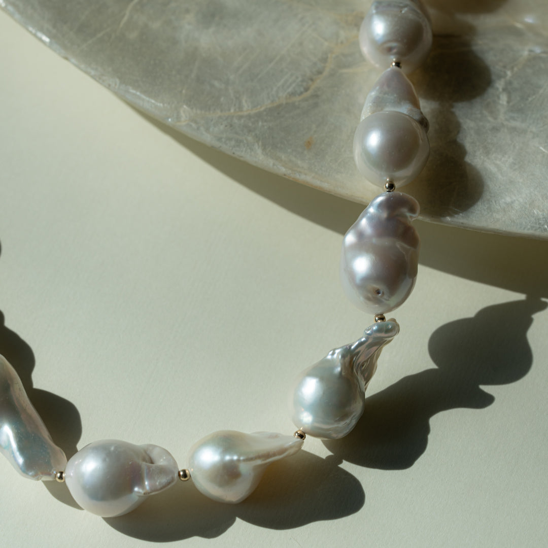 14K Gold Filled Isla Baroque Pearl Necklace LINK'D THE LABEL