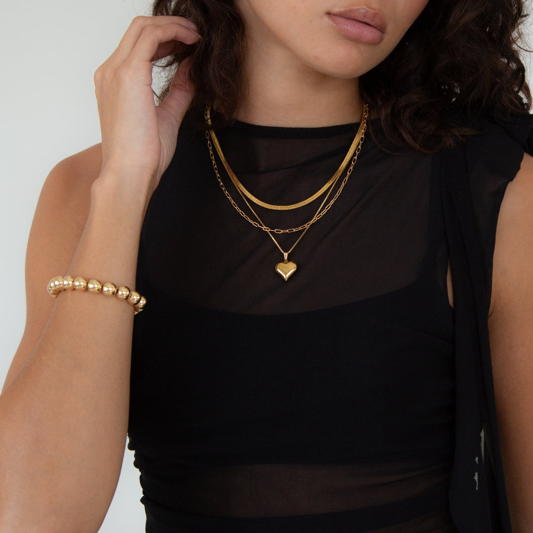 14K Gold Filled Millie Gold Heart Necklace LINK'D THE LABEL