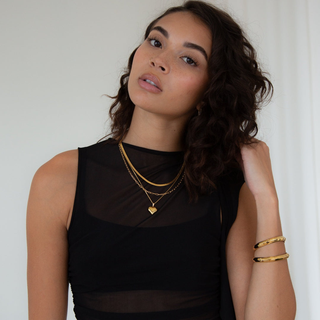 14K Gold Filled Millie Gold Heart Necklace LINK'D THE LABEL