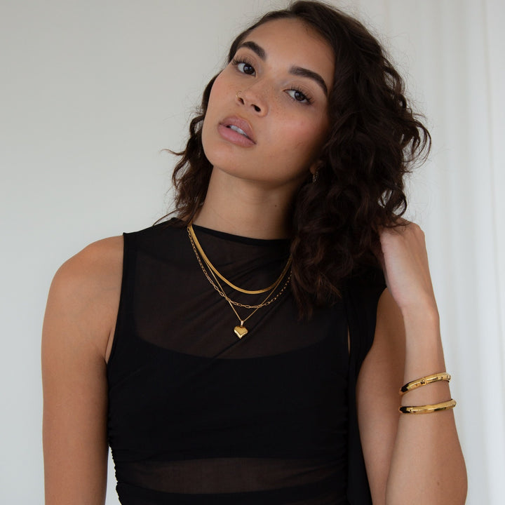 14K Gold Filled Millie Gold Heart Necklace LINK'D THE LABEL