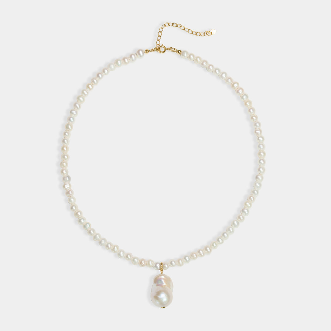 14K Gold Filled Necklaces Bahia Baroque Pearl Necklace LINK'D THE LABEL