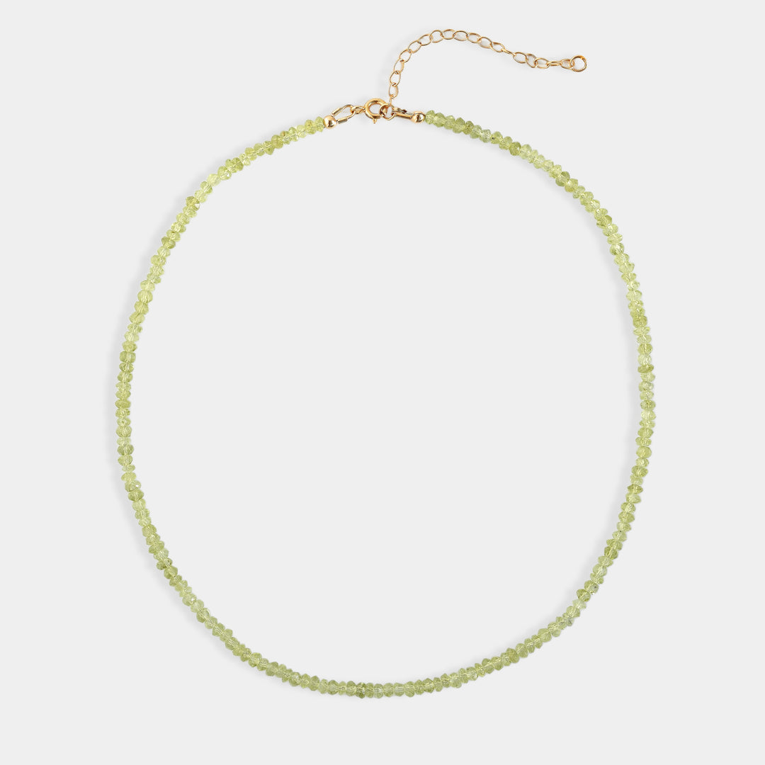 Green peridot bead necklace