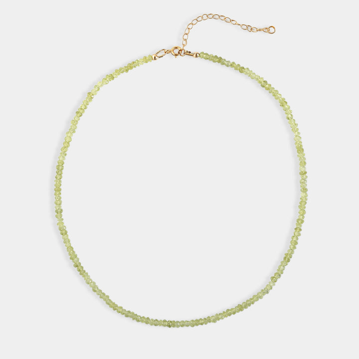 Green peridot bead necklace