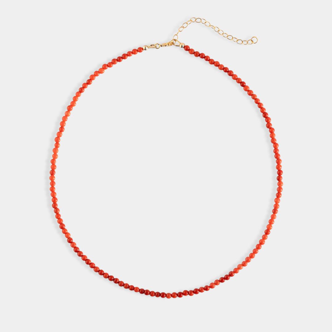 Red stone bead necklace