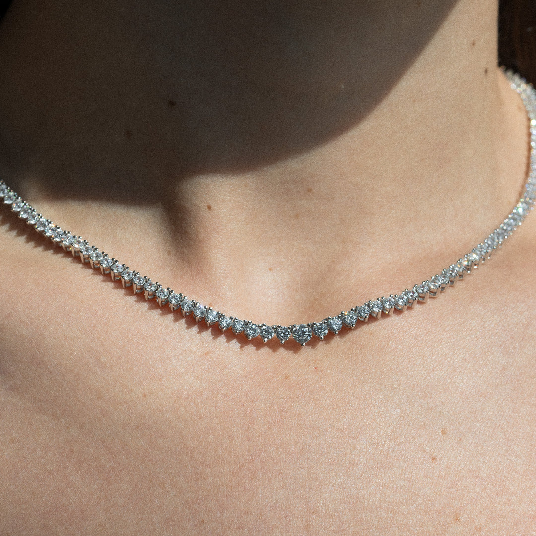 14K Gold Filled Necklaces Graduated Tennis Necklace LINK'D THE LABEL