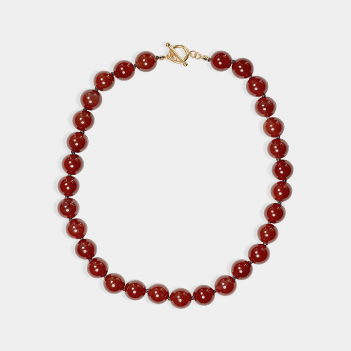 14K Gold Filled Necklaces Guava Carnelian Bead Necklace LINK'D THE LABEL