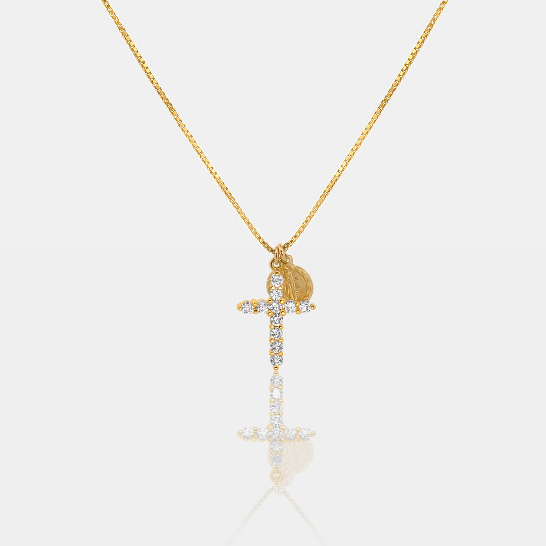 14K Gold Filled Necklaces Hope CZ Cross Necklace LINK'D THE LABEL