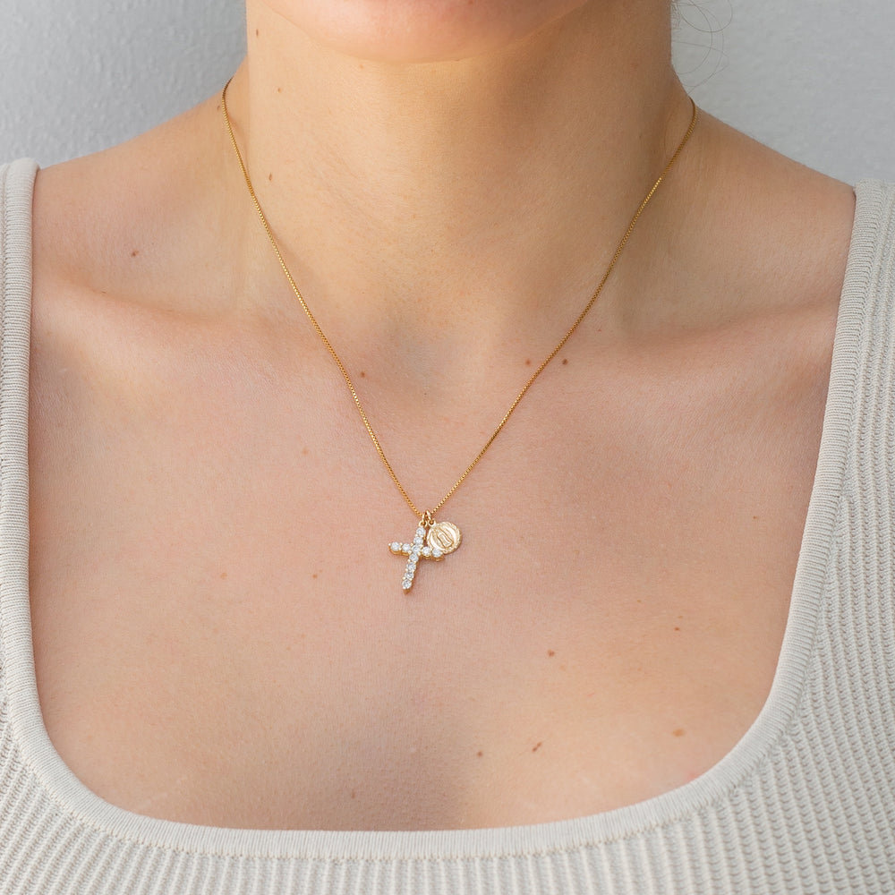 14K Gold Filled Necklaces Hope CZ Cross Necklace LINK'D THE LABEL