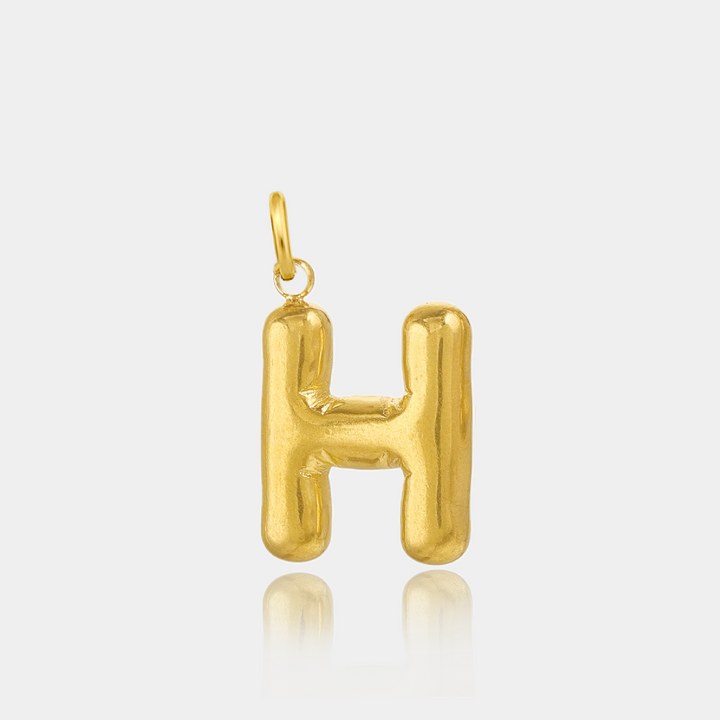 14K Gold Filled Necklaces Jumbo Bubble Letter Charm LINK'D THE LABEL