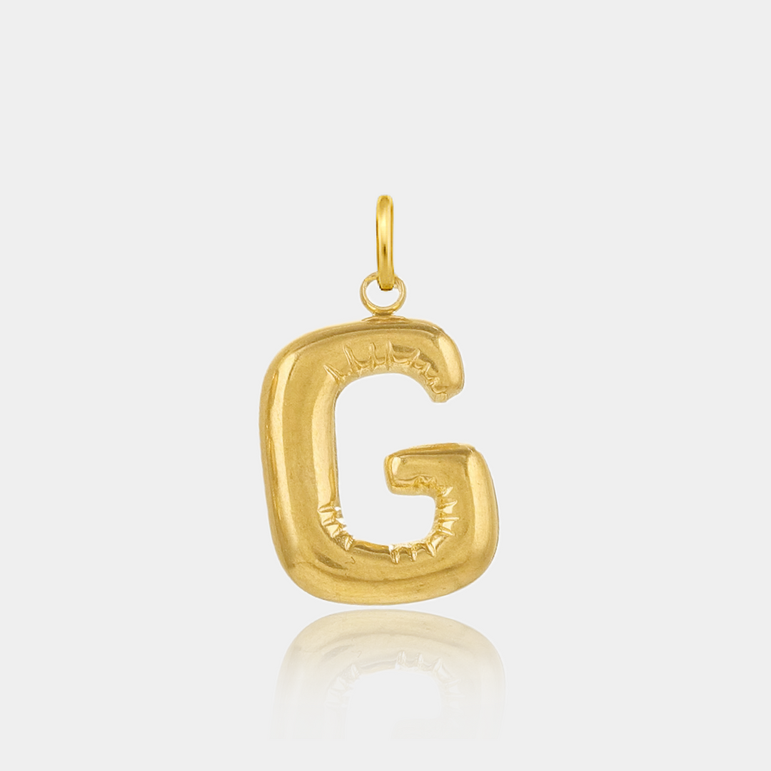 14K Gold Filled Necklaces Jumbo Bubble Letter Charm LINK'D THE LABEL