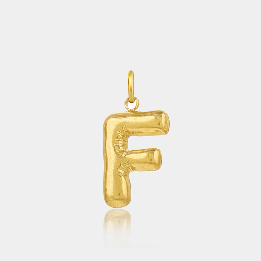 14K Gold Filled Necklaces Jumbo Bubble Letter Charm LINK'D THE LABEL