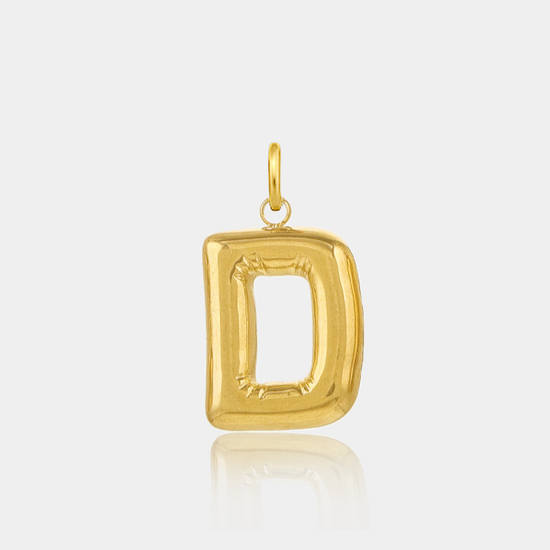 14K Gold Filled Necklaces Jumbo Bubble Letter Charm LINK'D THE LABEL