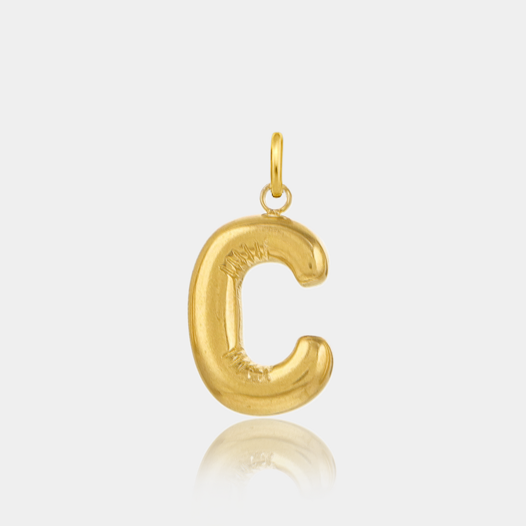 14K Gold Filled Necklaces Jumbo Bubble Letter Charm LINK'D THE LABEL