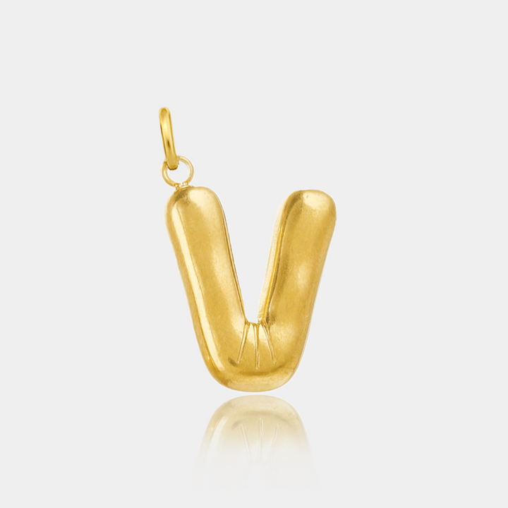 14K Gold Filled Necklaces Jumbo Bubble Letter Charm LINK'D THE LABEL