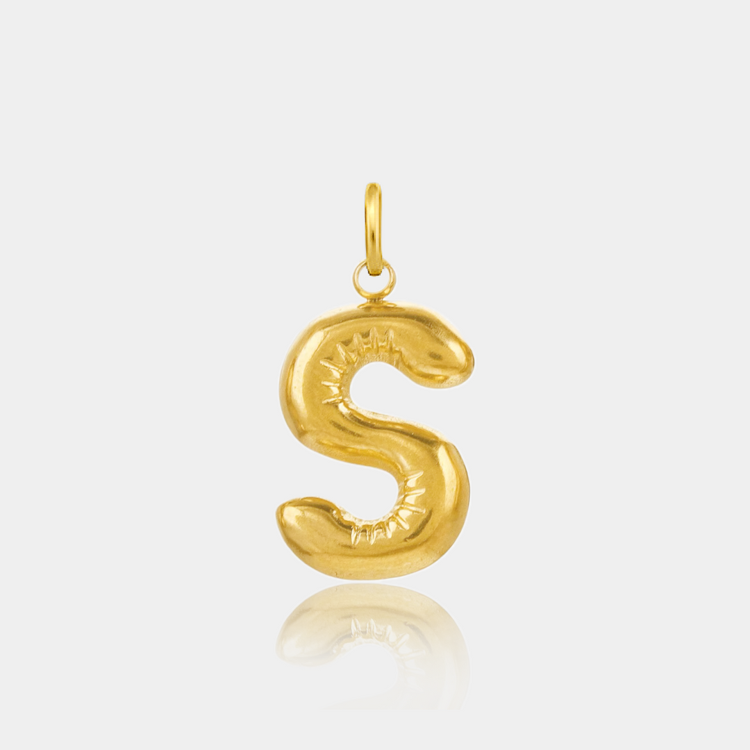 14K Gold Filled Necklaces Jumbo Bubble Letter Charm LINK'D THE LABEL