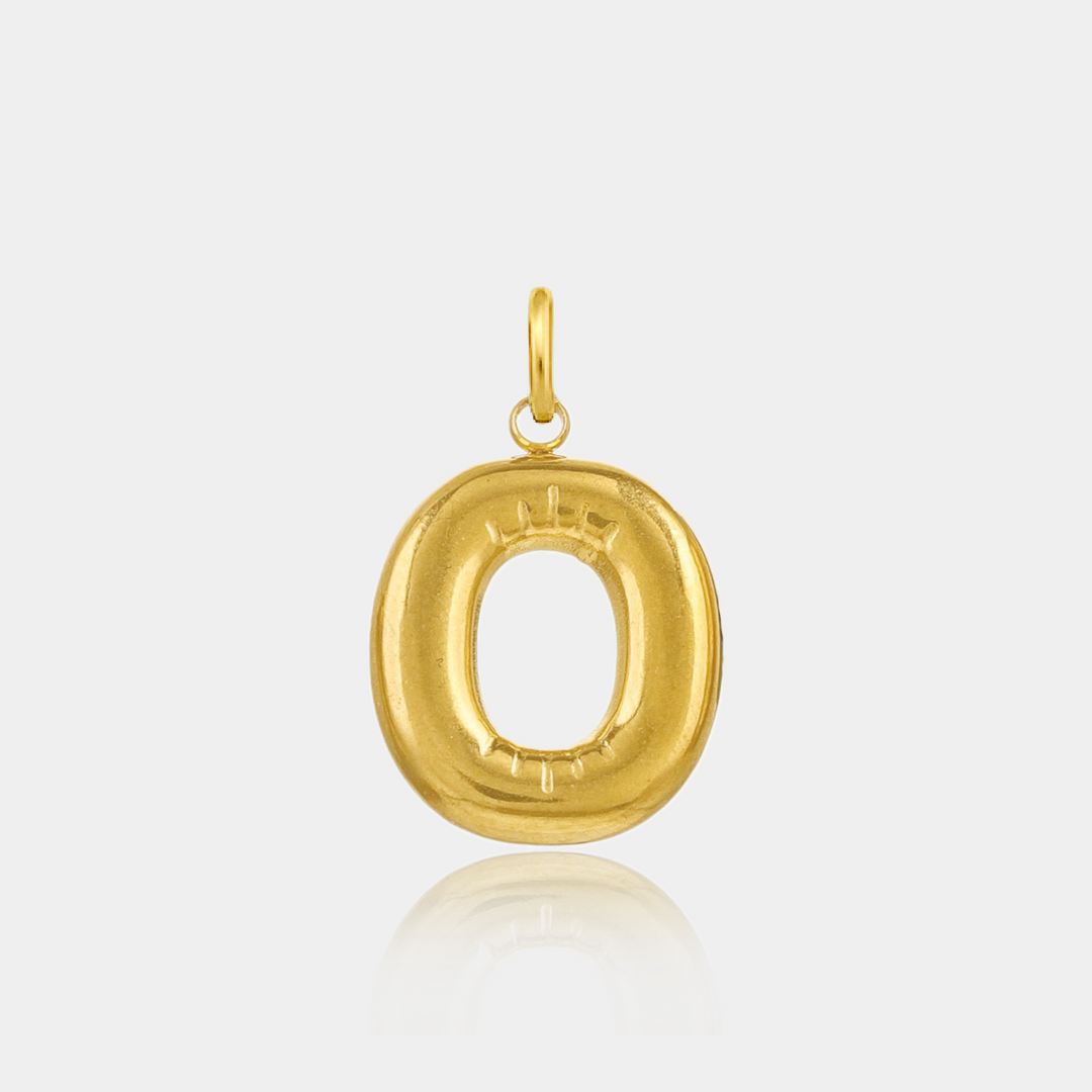 14K Gold Filled Necklaces Jumbo Bubble Letter Charm LINK'D THE LABEL