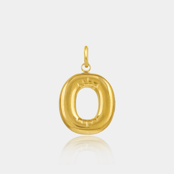 14K Gold Filled Necklaces Jumbo Bubble Letter Charm LINK'D THE LABEL
