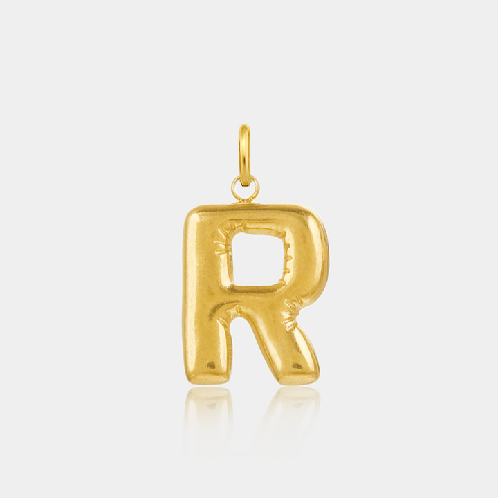 14K Gold Filled Necklaces Jumbo Bubble Letter Charm LINK'D THE LABEL