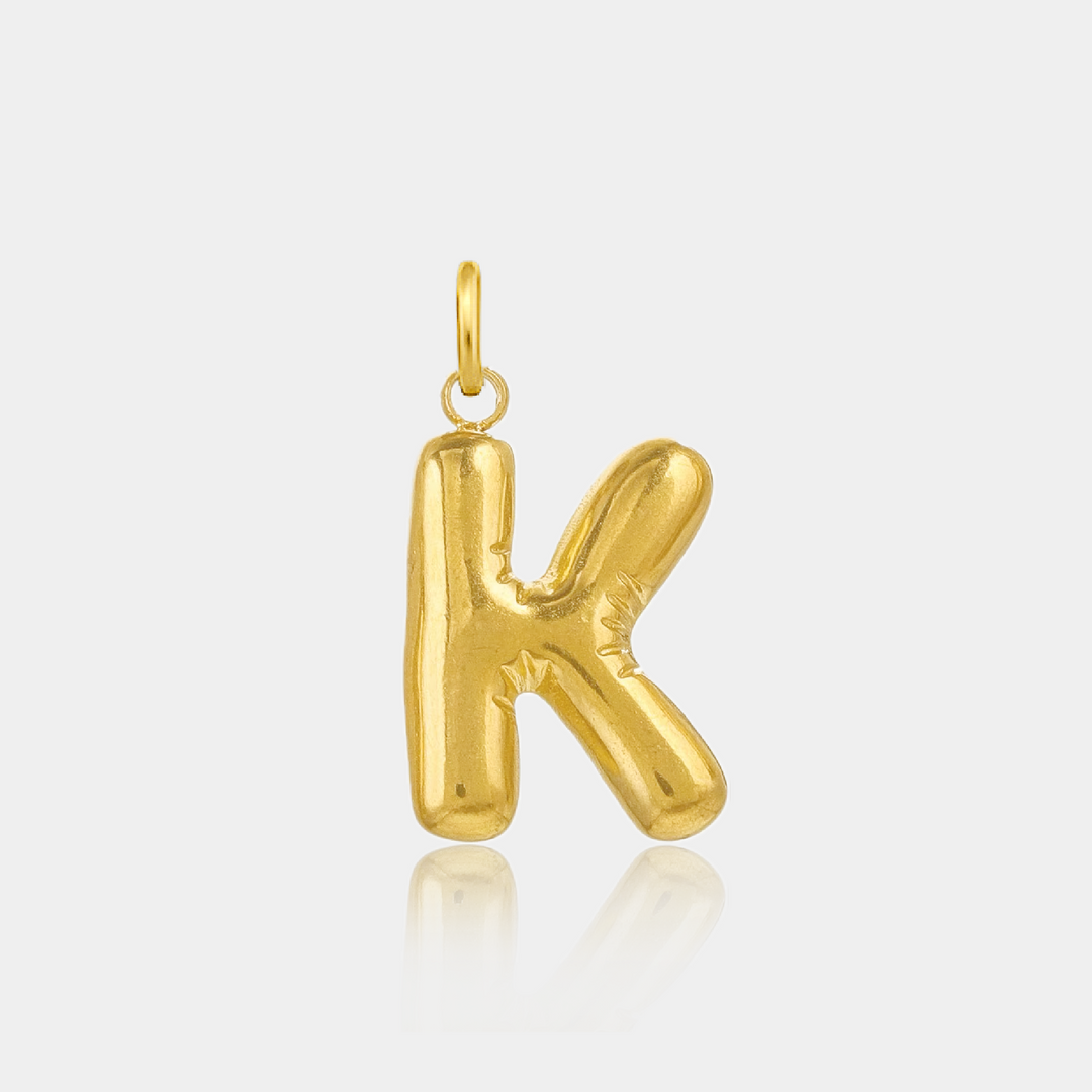 14K Gold Filled Necklaces Jumbo Bubble Letter Charm LINK'D THE LABEL