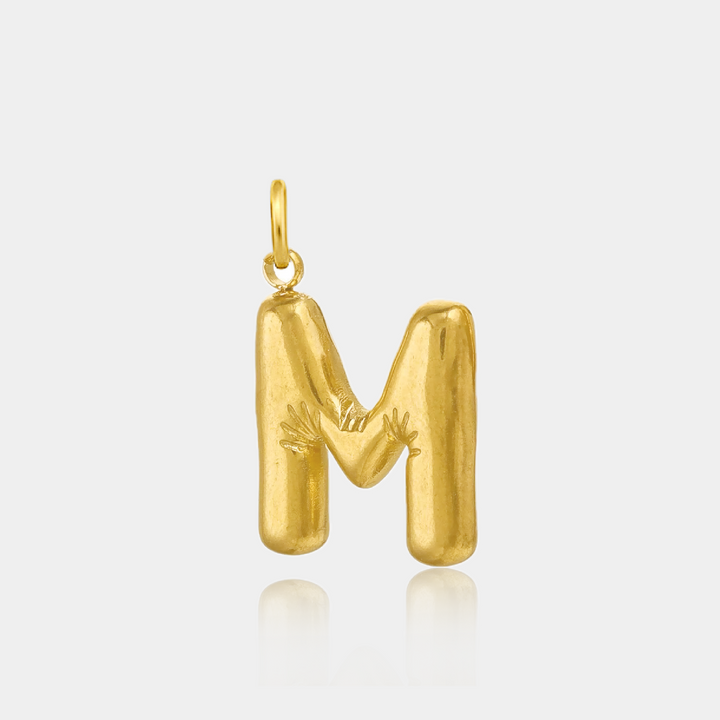 14K Gold Filled Necklaces Jumbo Bubble Letter Charm LINK'D THE LABEL