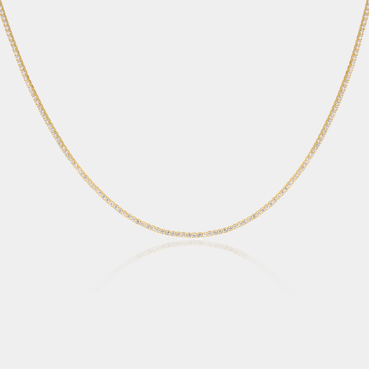 14K Gold Filled Necklaces Micro Tennis Necklace LINK'D THE LABEL
