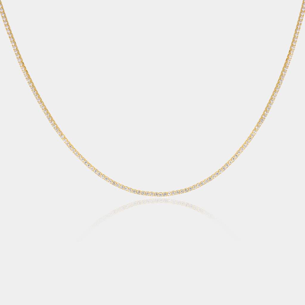 Micro Tennis Necklace | 18k Gold Vermeil CZ | LINK'D – LINK'D THE