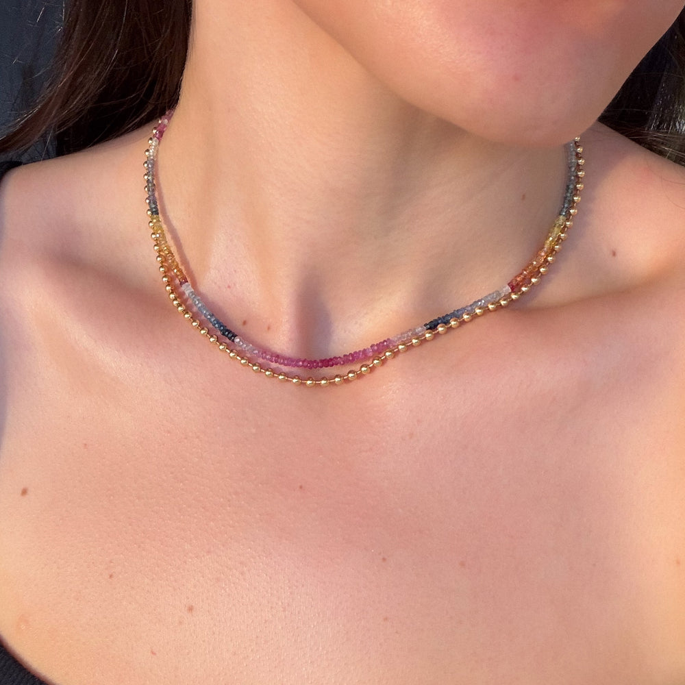 14K Gold Filled Necklaces Sfumato Sapphire Necklace LINK'D THE LABEL