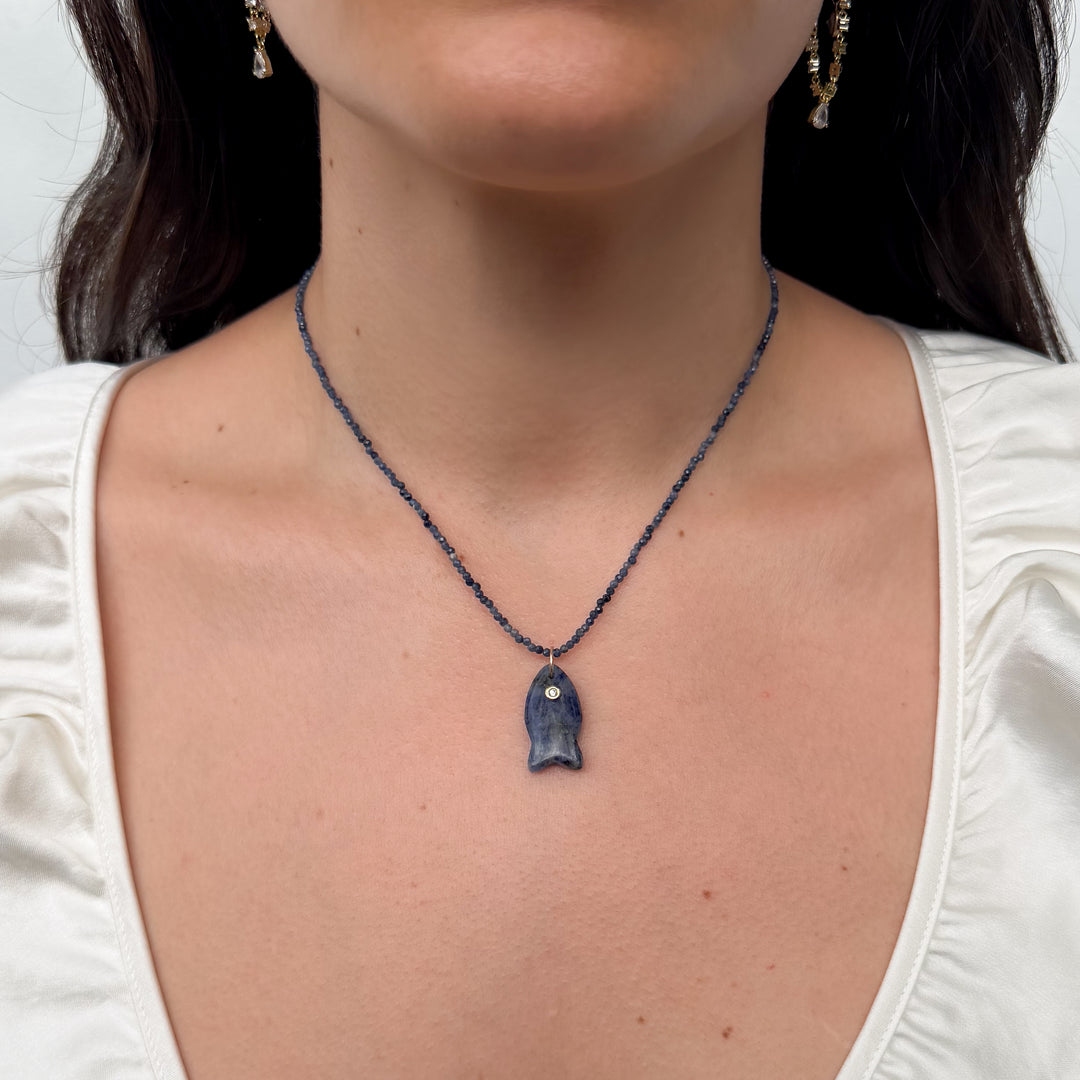 14K Gold Filled Pendants Pesciolino Blu Charm LINK'D THE LABEL