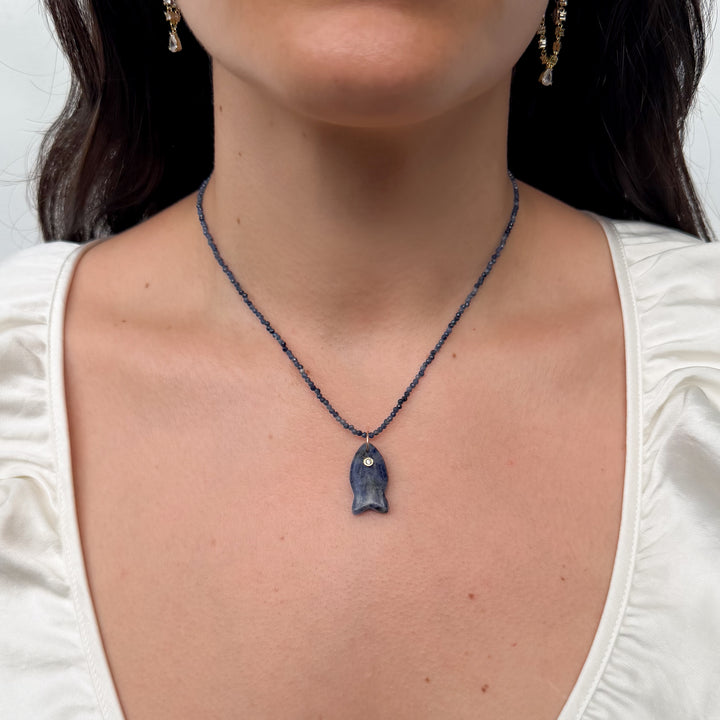14K Gold Filled Pendants Pesciolino Blu Charm LINK'D THE LABEL