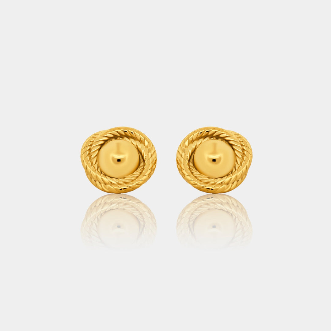 14K Gold Filled Ponchik Round Vintage Earrings LINK'D THE LABEL
