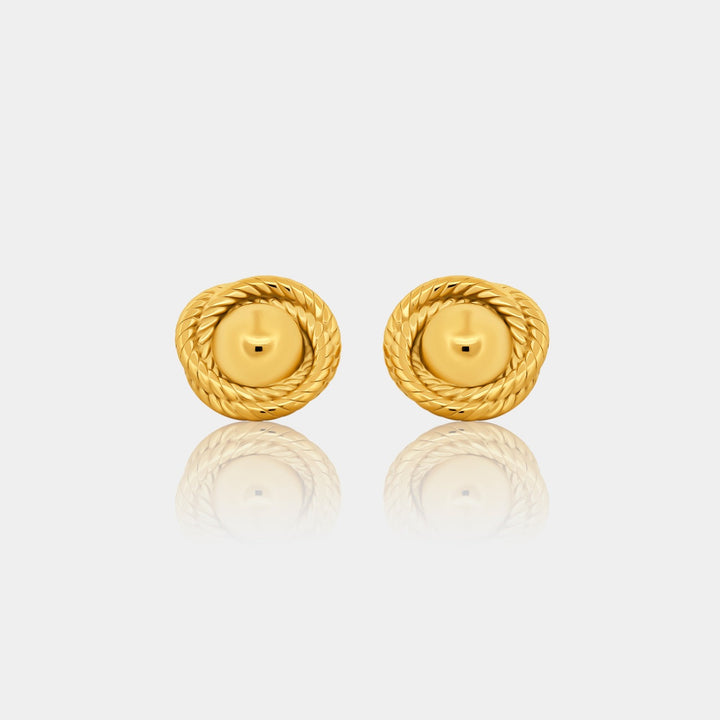 14K Gold Filled Ponchik Round Vintage Earrings LINK'D THE LABEL