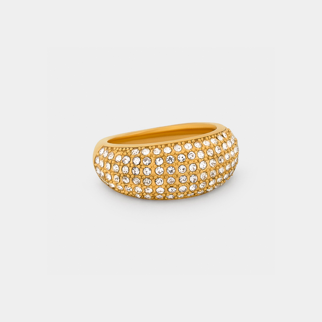 14K Gold Filled Rings Pave Chunky Dome Ring LINK'D THE LABEL