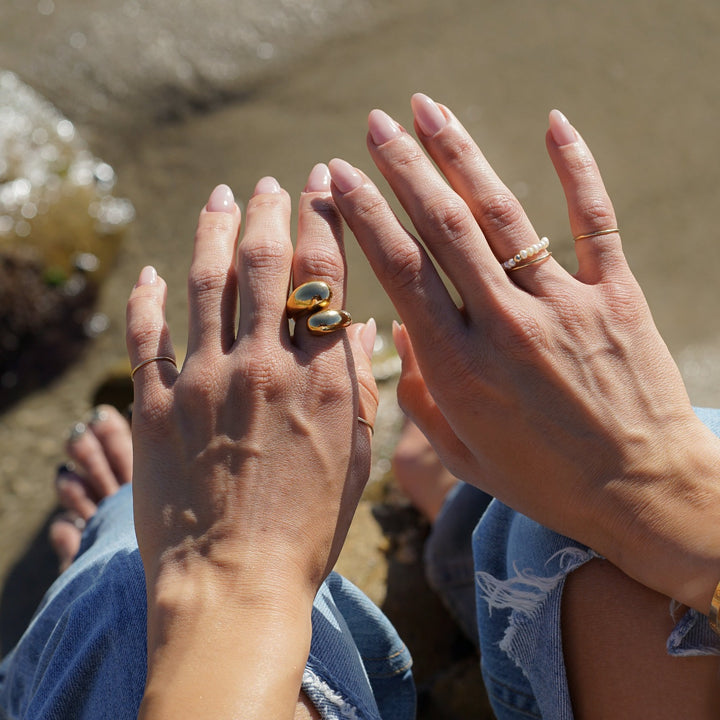 14K Gold Filled Rings Round Wire Stacking Ring LINK'D THE LABEL