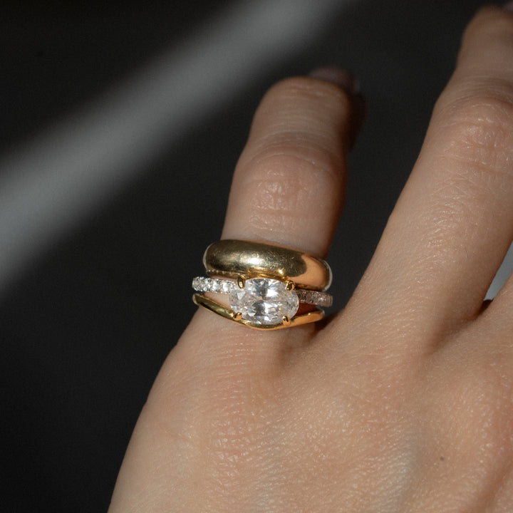 14K Gold Filled Rings Rowe Solitaire Pinky Ring LINK'D THE LABEL