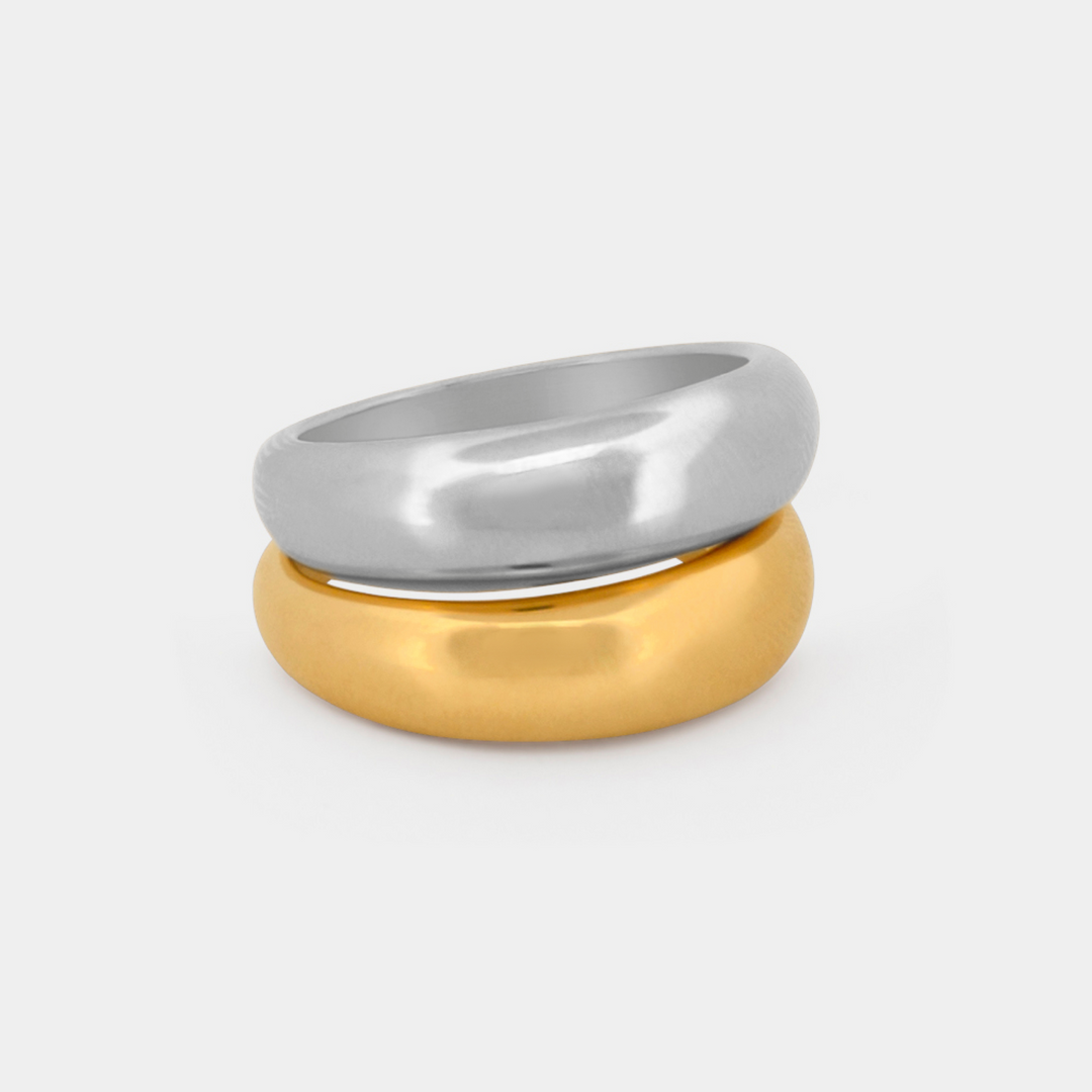 14K Gold Filled Rings Stackable Dome Ring LINK'D THE LABEL