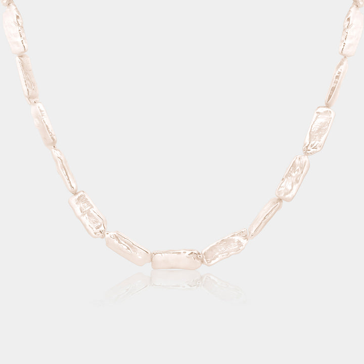 14K Gold Filled Riva Rectangle Pearl Necklace LINK'D THE LABEL