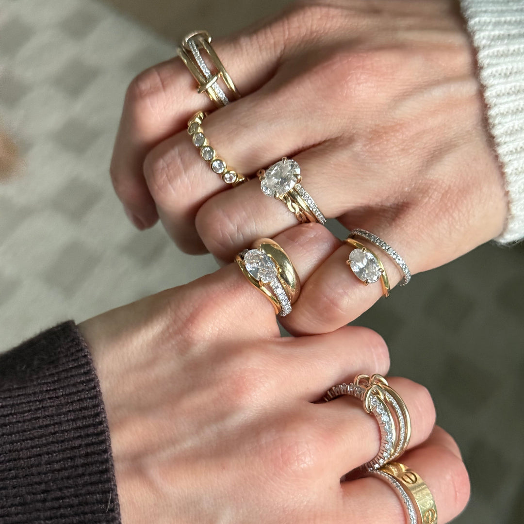 14K Gold Filled Rumi Round Bezel Set Eternity Ring LINK'D THE LABEL