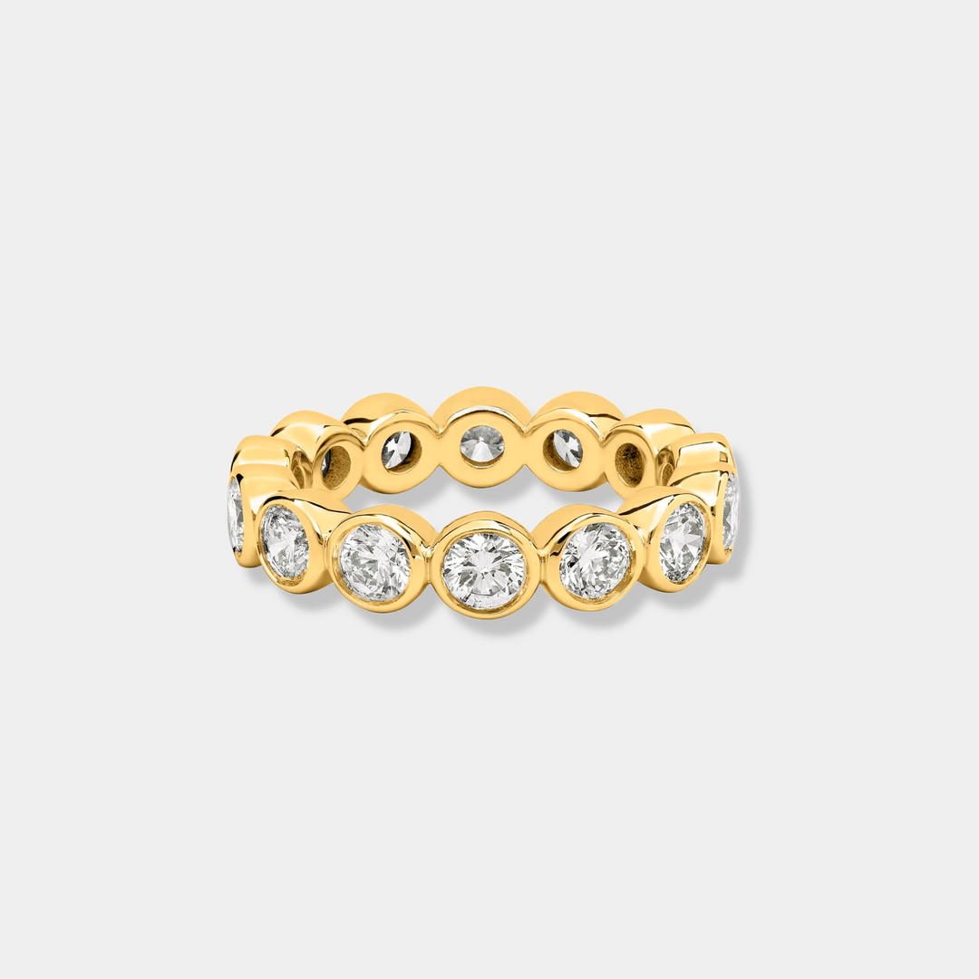 14K Gold Filled Rumi Round Bezel Set Eternity Ring LINK'D THE LABEL