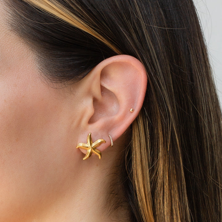 14K Gold Filled Starfish Stud Earrings LINK'D THE LABEL