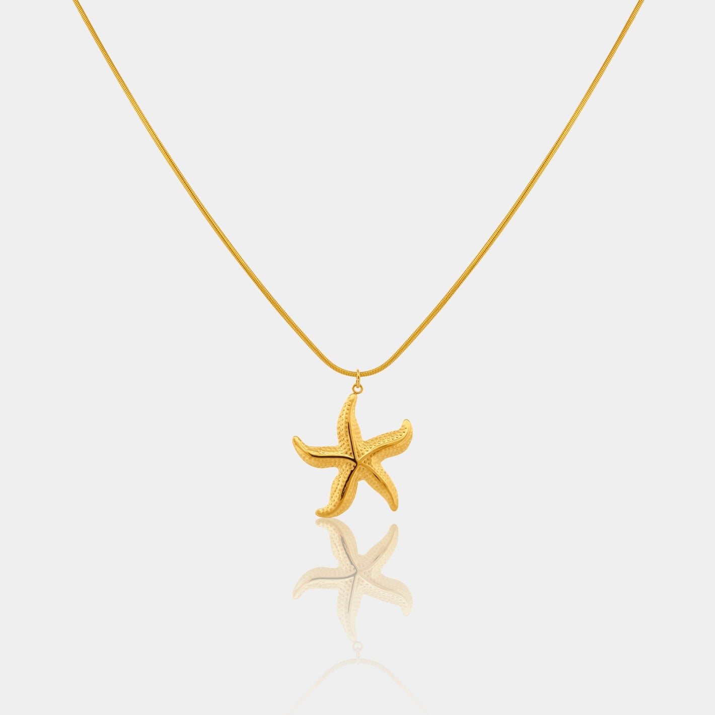 Sunset Starfish Necklace | Gold Snake Chain | LINK'D – LINK'D THE