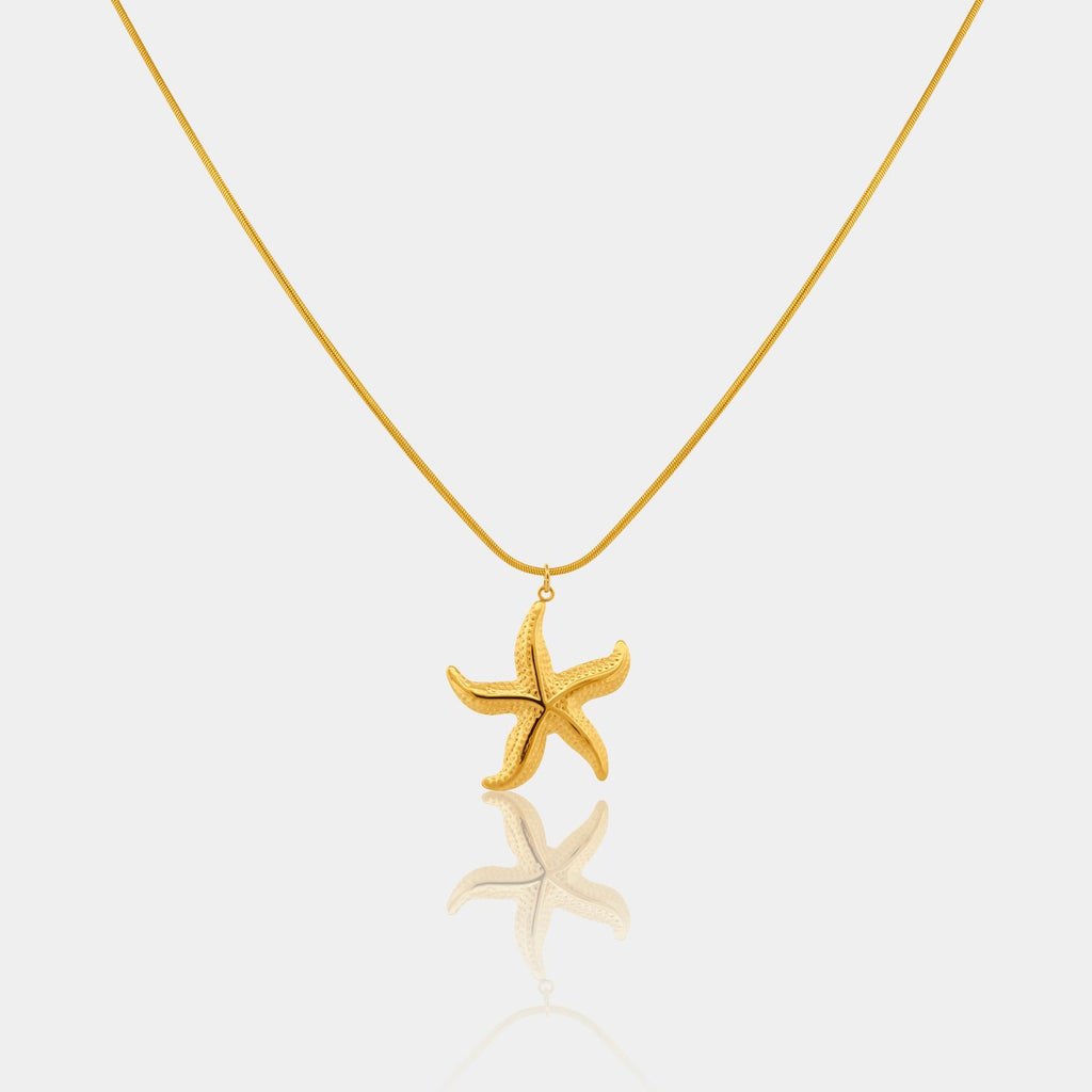 Sunset Starfish Necklace | Gold Snake Chain | LINK'D – LINK'D THE