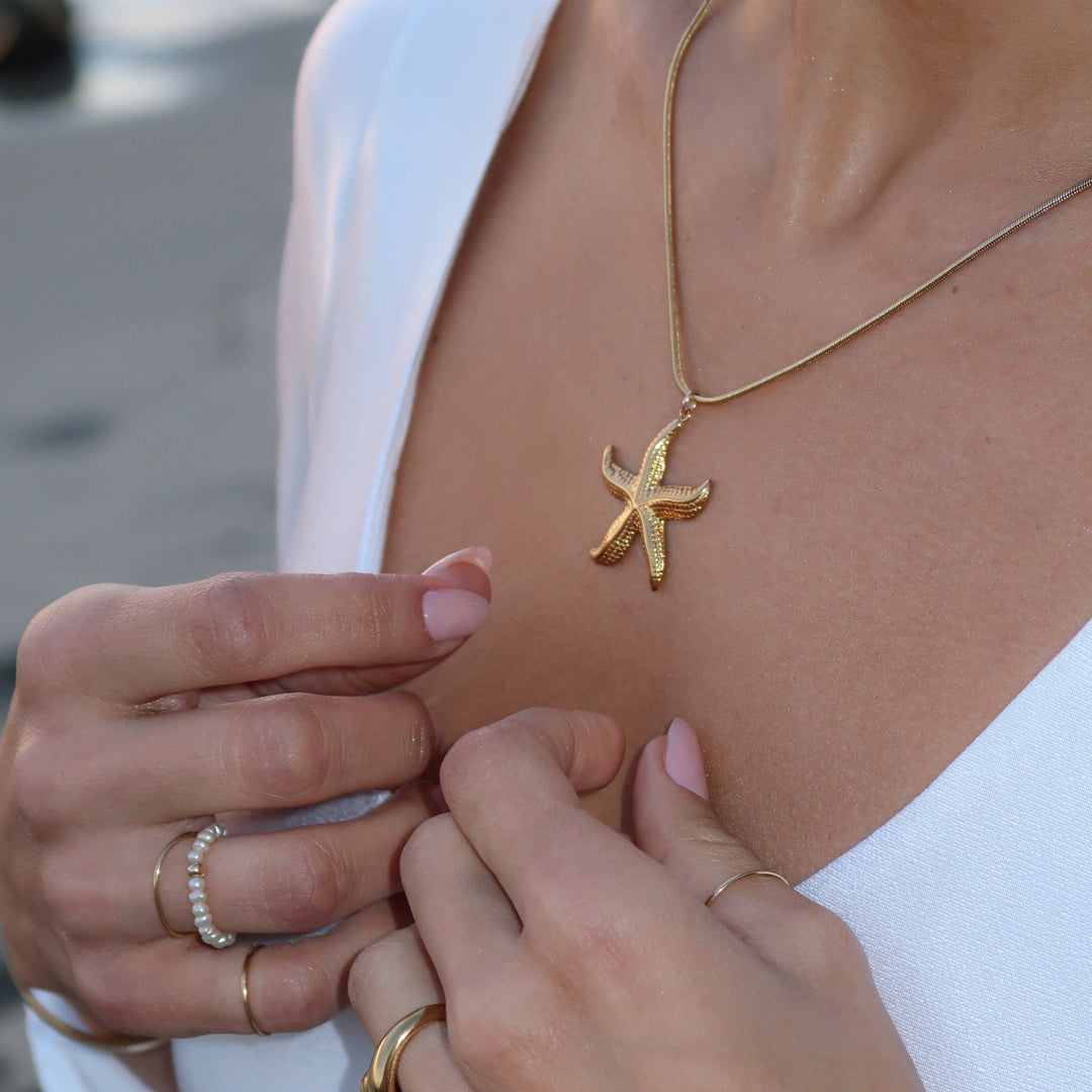 14K Gold Filled Sunset Starfish Necklace LINK'D THE LABEL