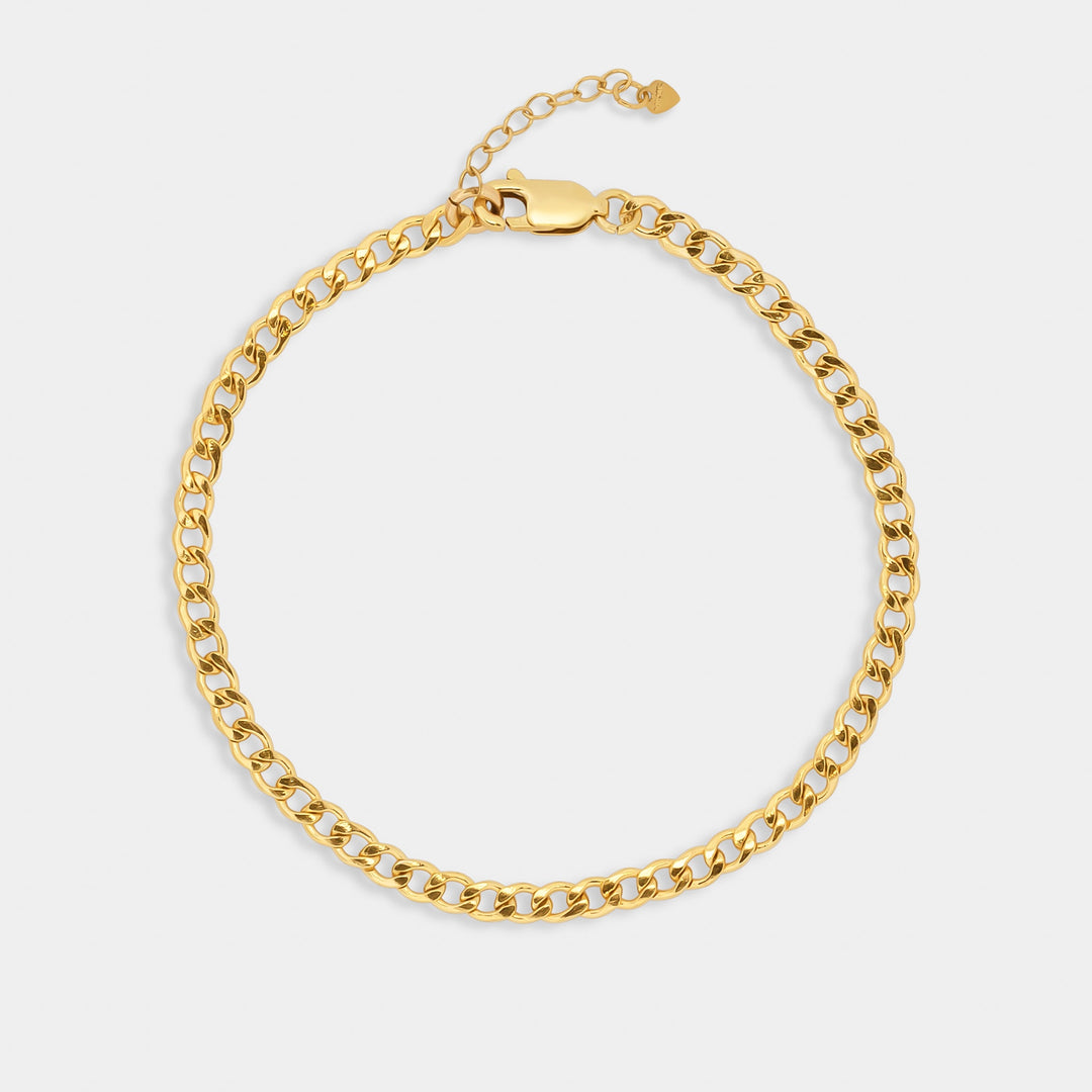 14K Gold Filled The Mini Curb Baby Bracelet/Anklet LINK'D THE LABEL