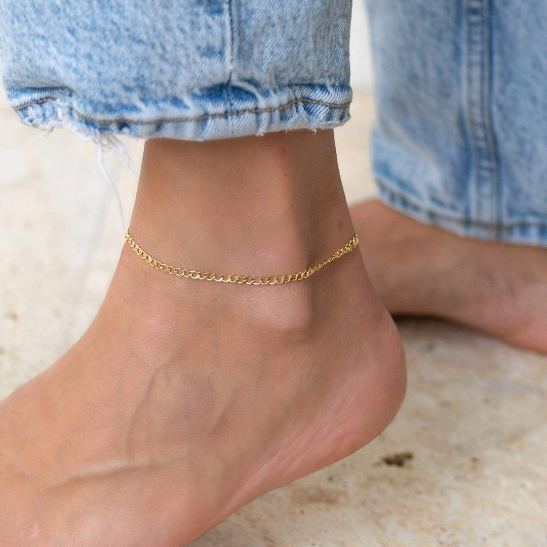 14K Gold Filled The Mini Curb (Mama Edition) Bracelet/Anklet LINK'D THE LABEL