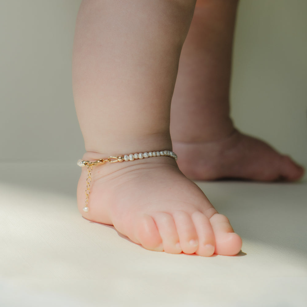 14K Gold Filled Tiny Treasure Baby Bracelet/Anklet LINK'D THE LABEL