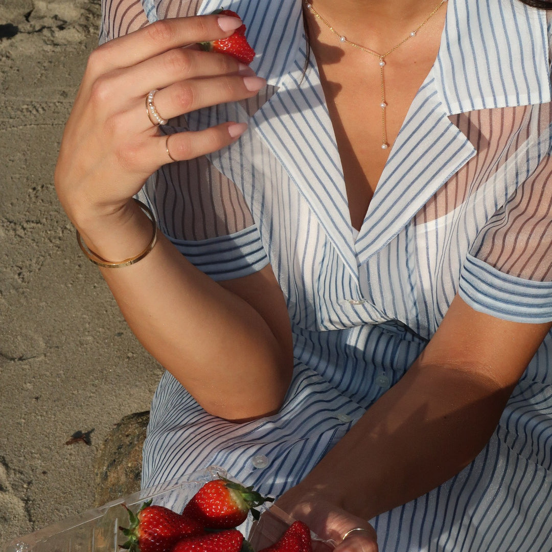 14K Gold Filled West Coast Pearl Ring LINK'D THE LABEL