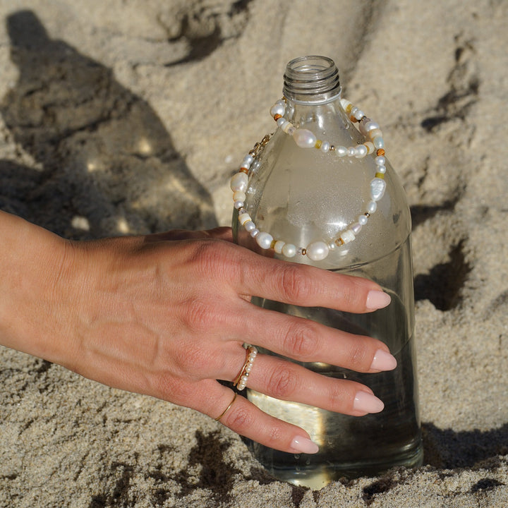 14K Gold Filled West Coast Pearl Ring LINK'D THE LABEL