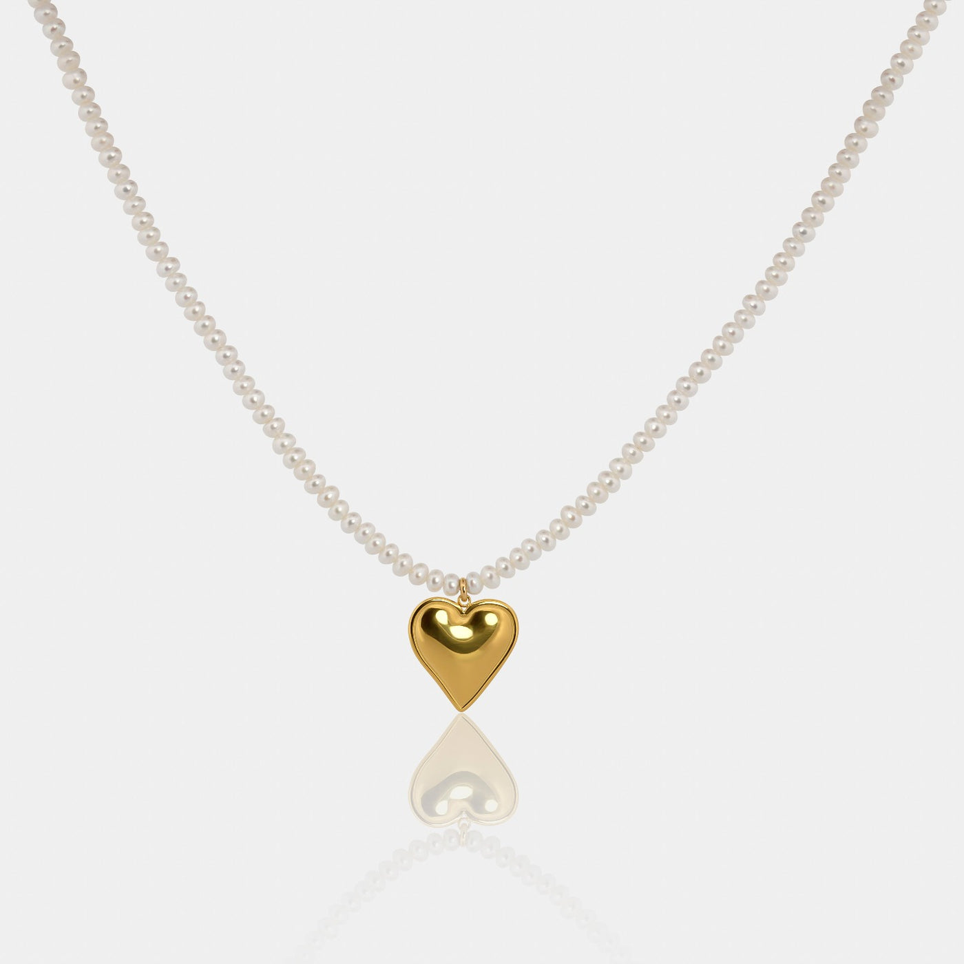 freshwater pearl choker necklace with heart pendant