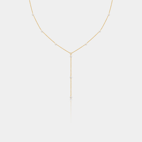 Freshwater Pearl Satellite Lariat Necklace | Pearl Station