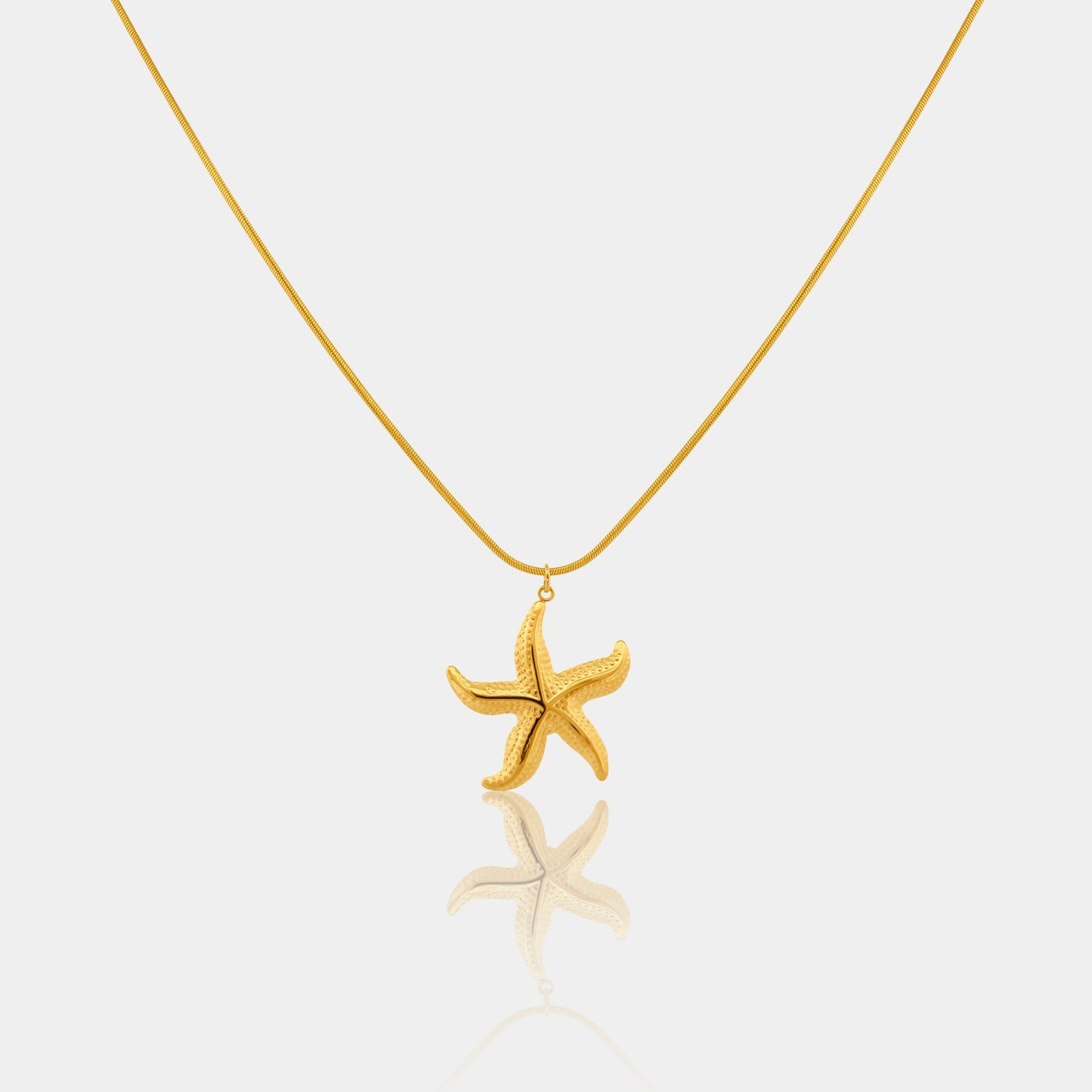 Starfish pendant necklace on 14k gold filled snake chain